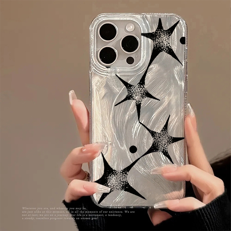 Apple Iphone 15 - Casing Ponsel Motif Trendi Bintang Berkilau